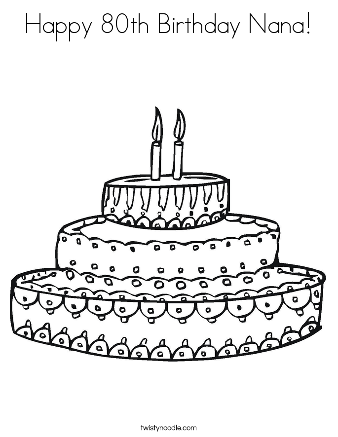 Happy 80th Birthday Nana! Coloring Page