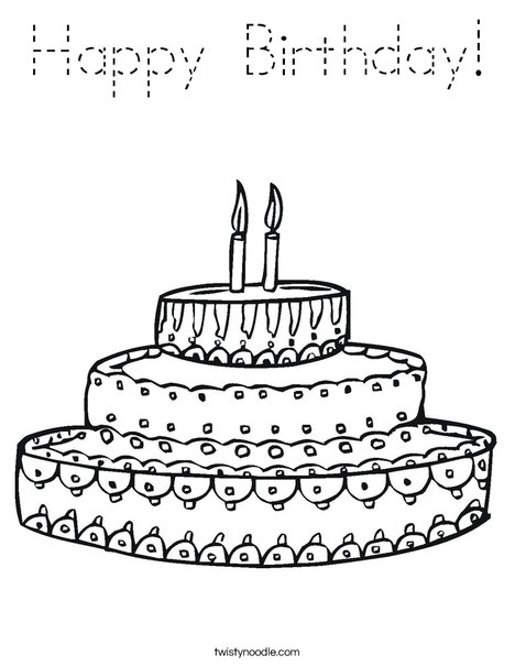 Cake Coloring Page