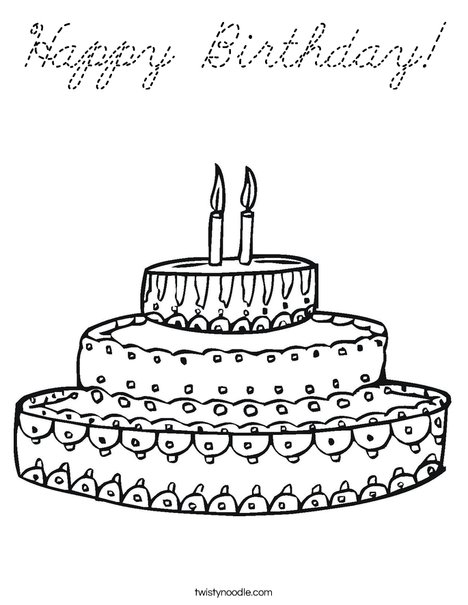 Cake Coloring Page