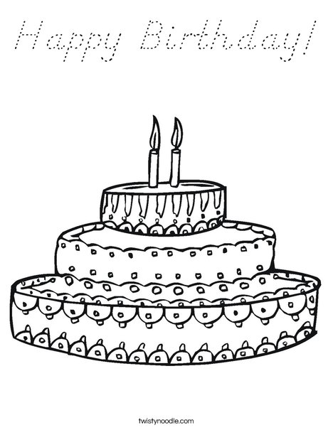Cake Coloring Page