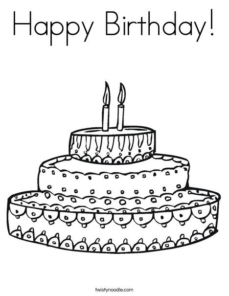 Cake Coloring Page