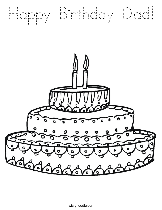 Happy Birthday Dad! Coloring Page