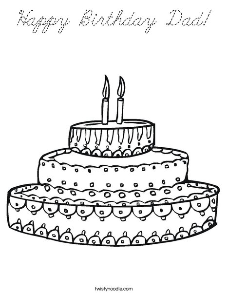 Cake Coloring Page