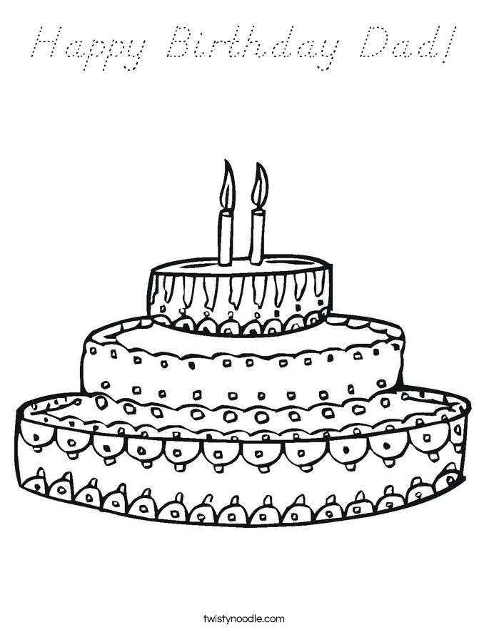 Happy Birthday Dad! Coloring Page