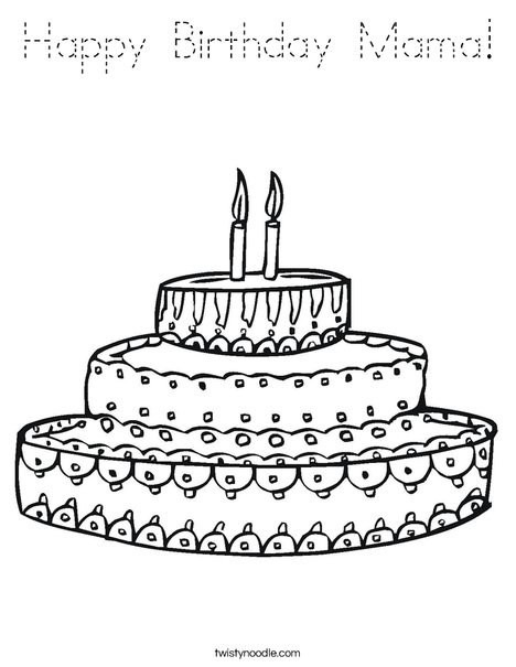Cake Coloring Page