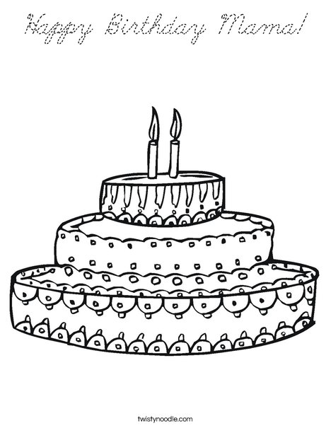Cake Coloring Page