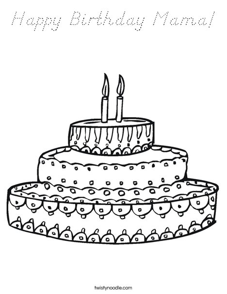 Cake Coloring Page