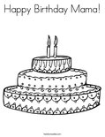Happy Birthday Mama! Coloring Page