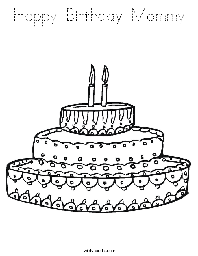 Happy Birthday Mommy Coloring Page