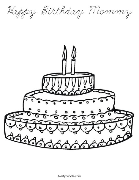 Cake Coloring Page