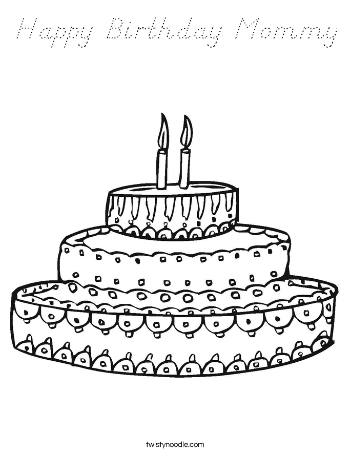 Happy Birthday Mommy Coloring Page