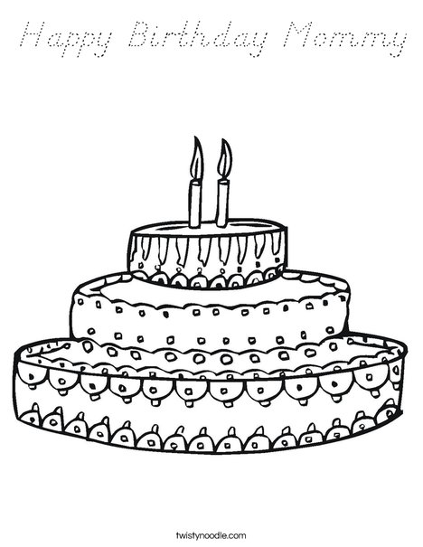 Cake Coloring Page