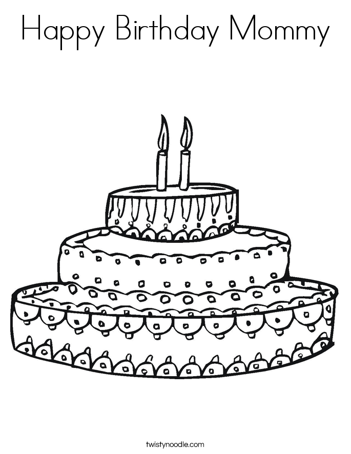 Happy Birthday Mommy Coloring Page