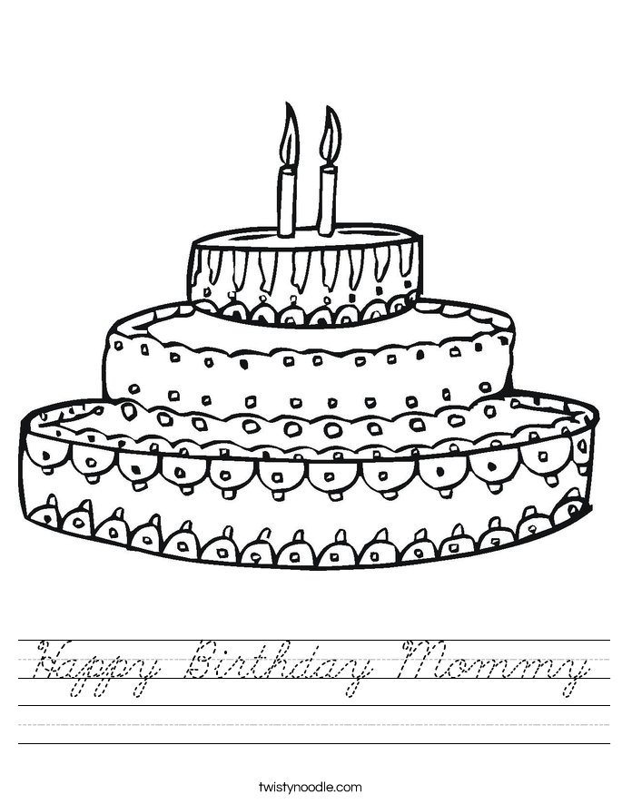 Happy Birthday Mommy Worksheet