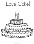 I Love Cake! Coloring Page