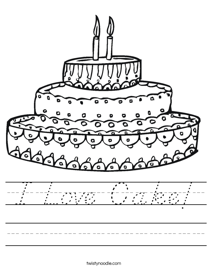 I Love Cake! Worksheet