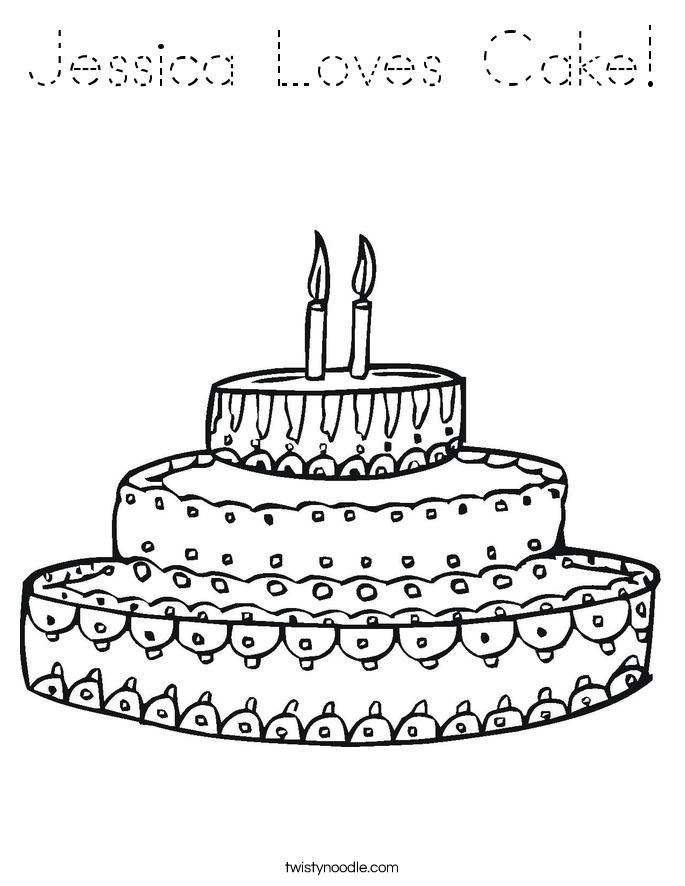 Jessica Loves Cake! Coloring Page