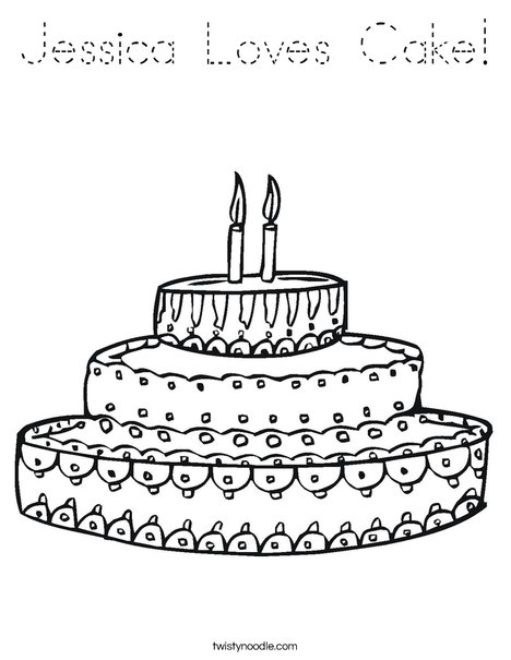 Cake Coloring Page