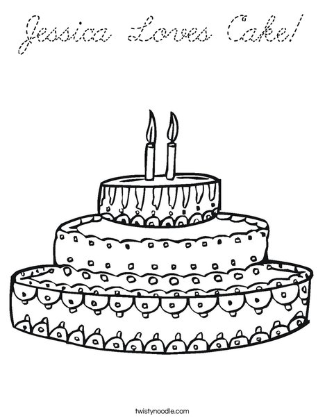 Cake Coloring Page