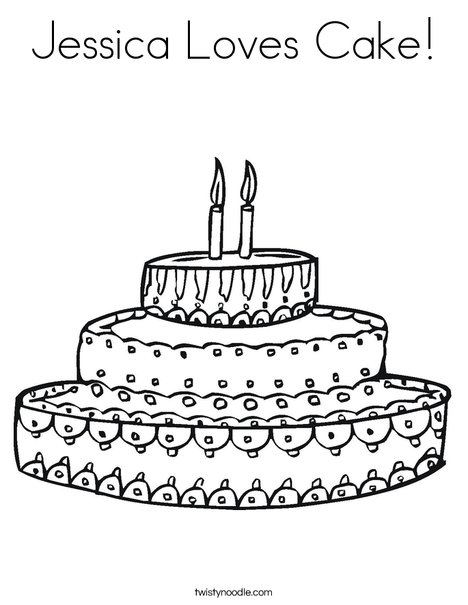 Cake Coloring Page