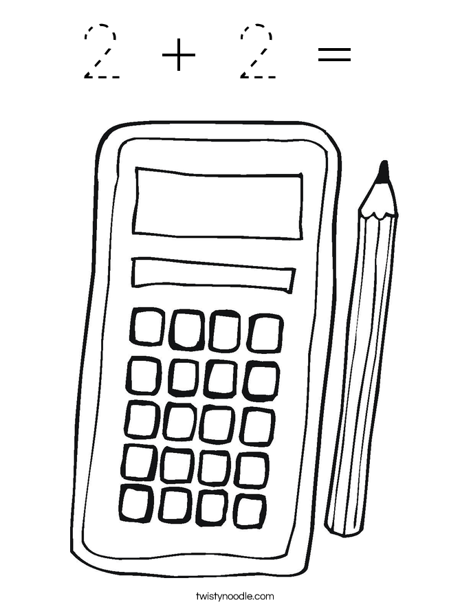 2 + 2 =  Coloring Page