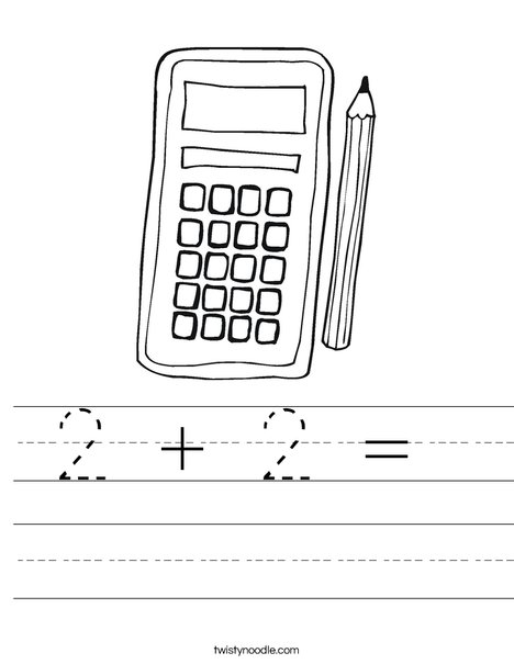 2 + 2 = Worksheet - Twisty Noodle