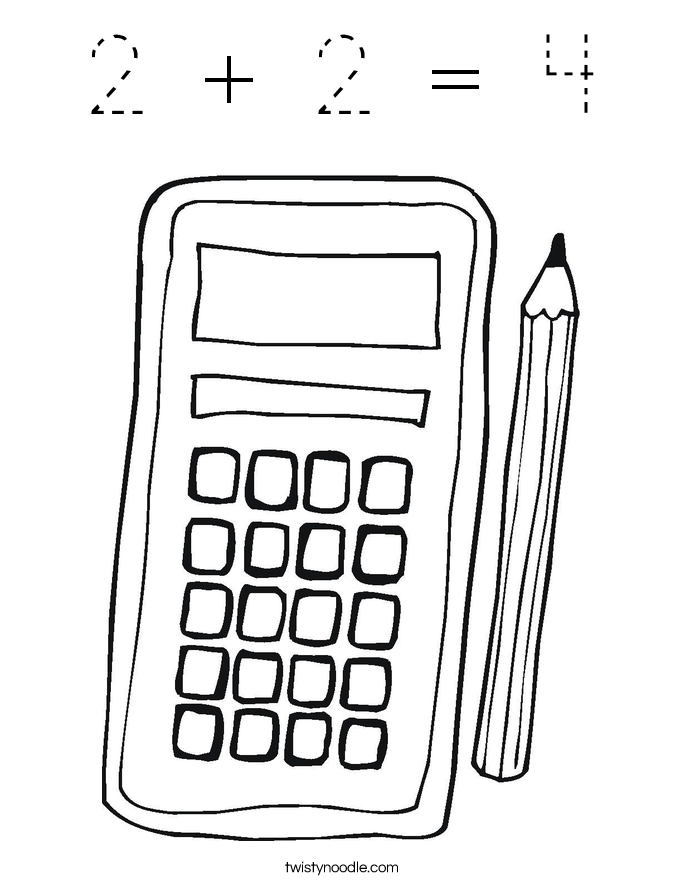 2 + 2 = 4 Coloring Page
