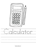 Calculator Handwriting Sheet