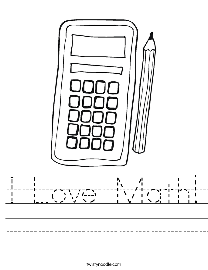 I Love Math! Worksheet