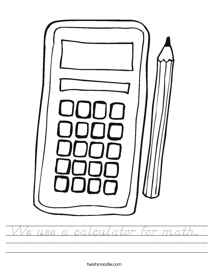 We use a calculator for math. Worksheet