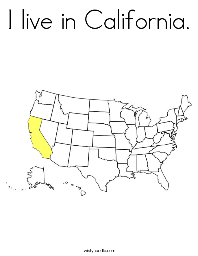 I live in California. Coloring Page