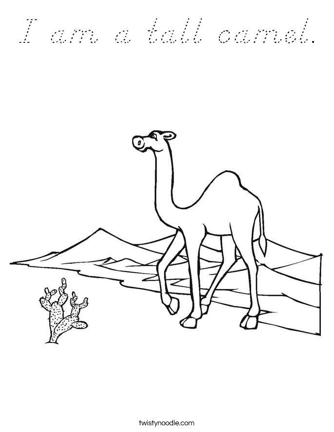 I am a tall camel. Coloring Page