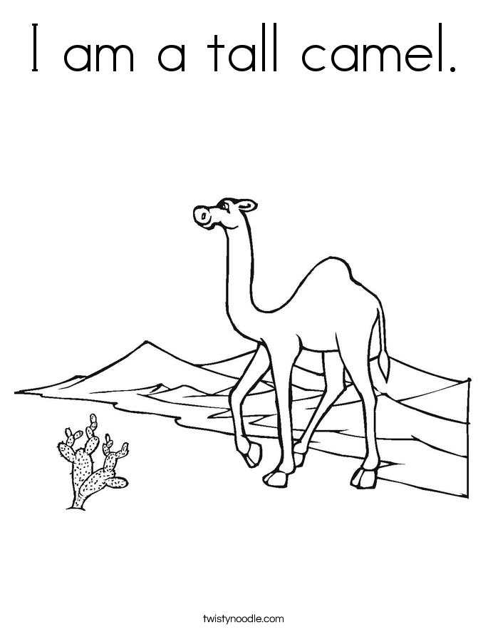 I am a tall camel. Coloring Page
