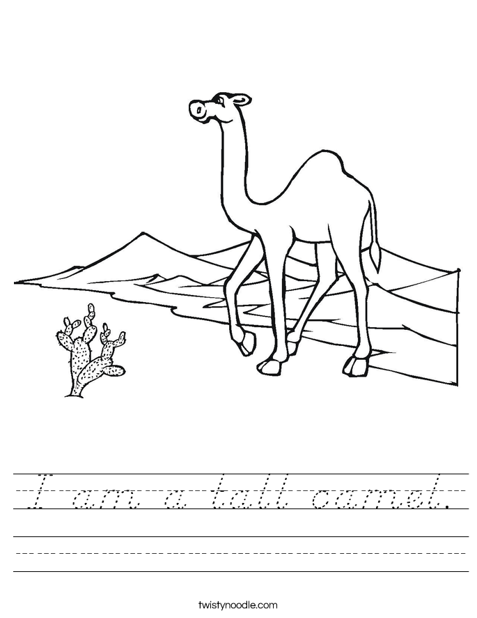 I am a tall camel. Worksheet