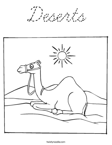Camel Laying Down Coloring Page