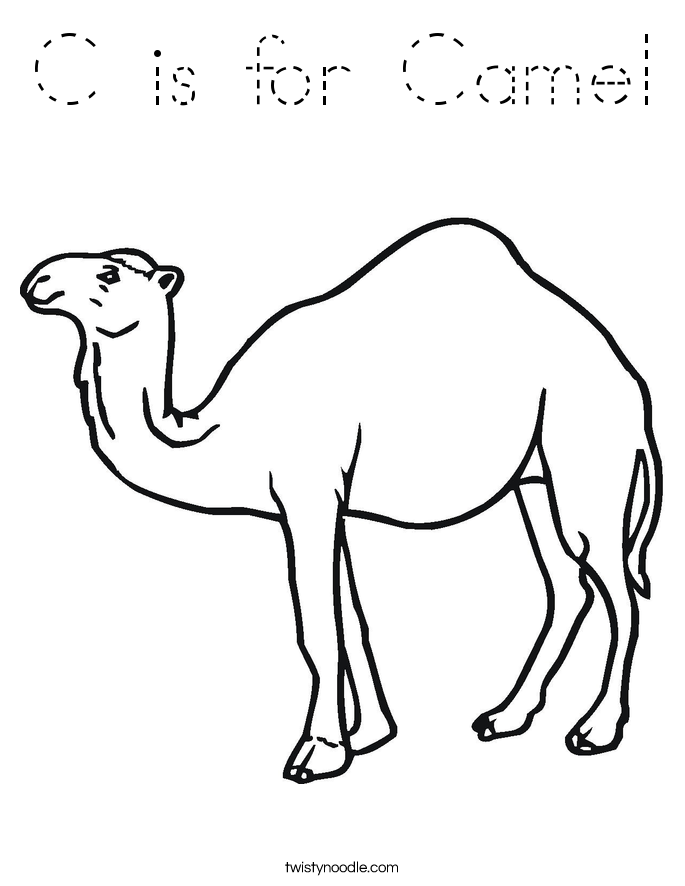 C is for Camel Coloring Page