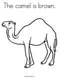 The camel is brown. Coloring Page