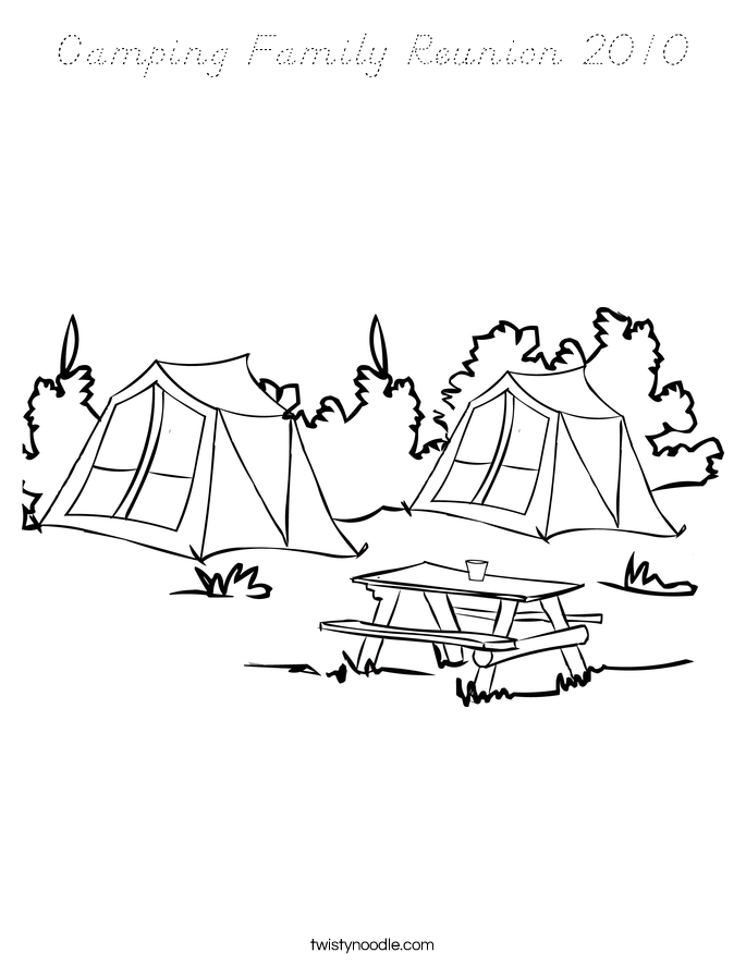 Camping Family Reunion 2010 Coloring Page