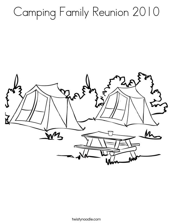 Camping Family Reunion 2010 Coloring Page