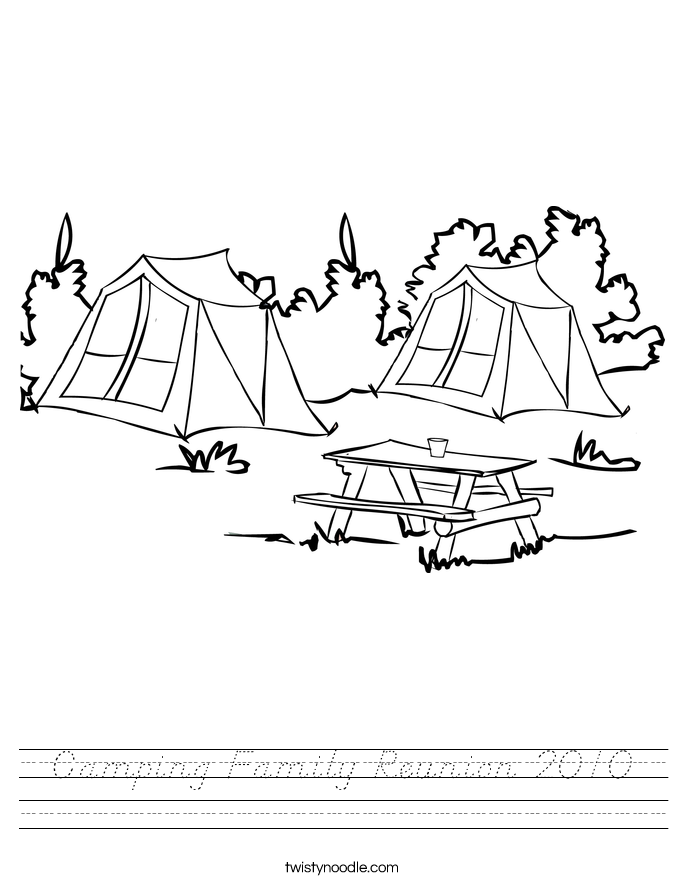 Camping Family Reunion 2010 Worksheet