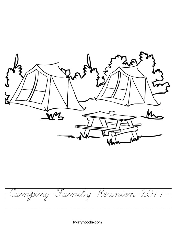 Camping Family Reunion 2011 Worksheet