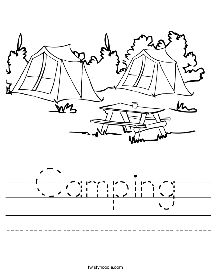 camping worksheet twisty noodle