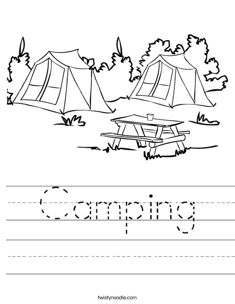 camping worksheet twisty noodle