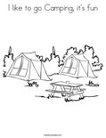 I like to go Camping, it's fun Coloring Page