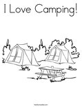 I Love Camping! Coloring Page