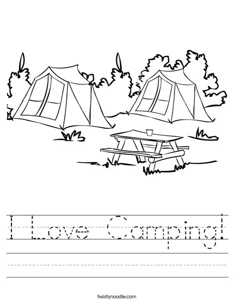 Download I Love Camping Worksheet - Twisty Noodle