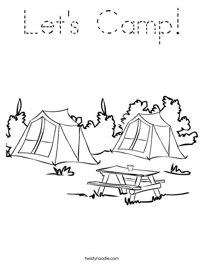 Let's Camp! Coloring Page