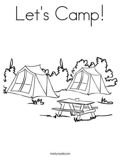 Let's Camp Coloring Page - Twisty Noodle