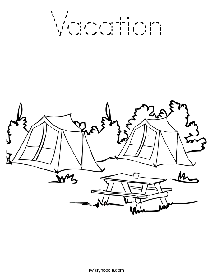 Vacation Coloring Page