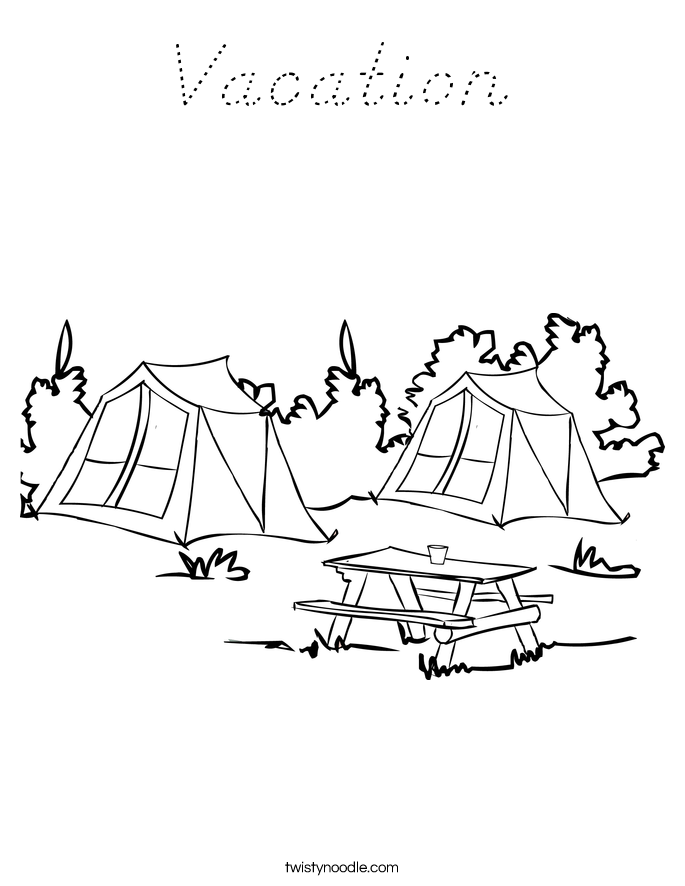 Vacation Coloring Page